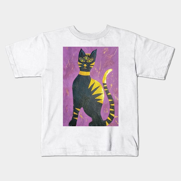 divine cat Kids T-Shirt by Kunst und Kreatives